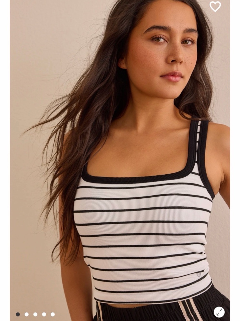Altar'd State Black and White Striped Ribbed Tank Top